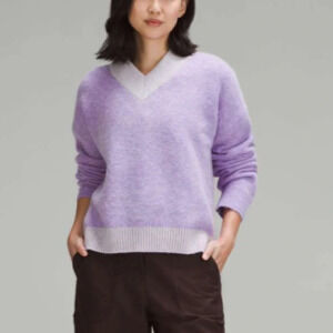 Lululemon Alpaca Wool alpaca V-Neck Sweater purple 27186